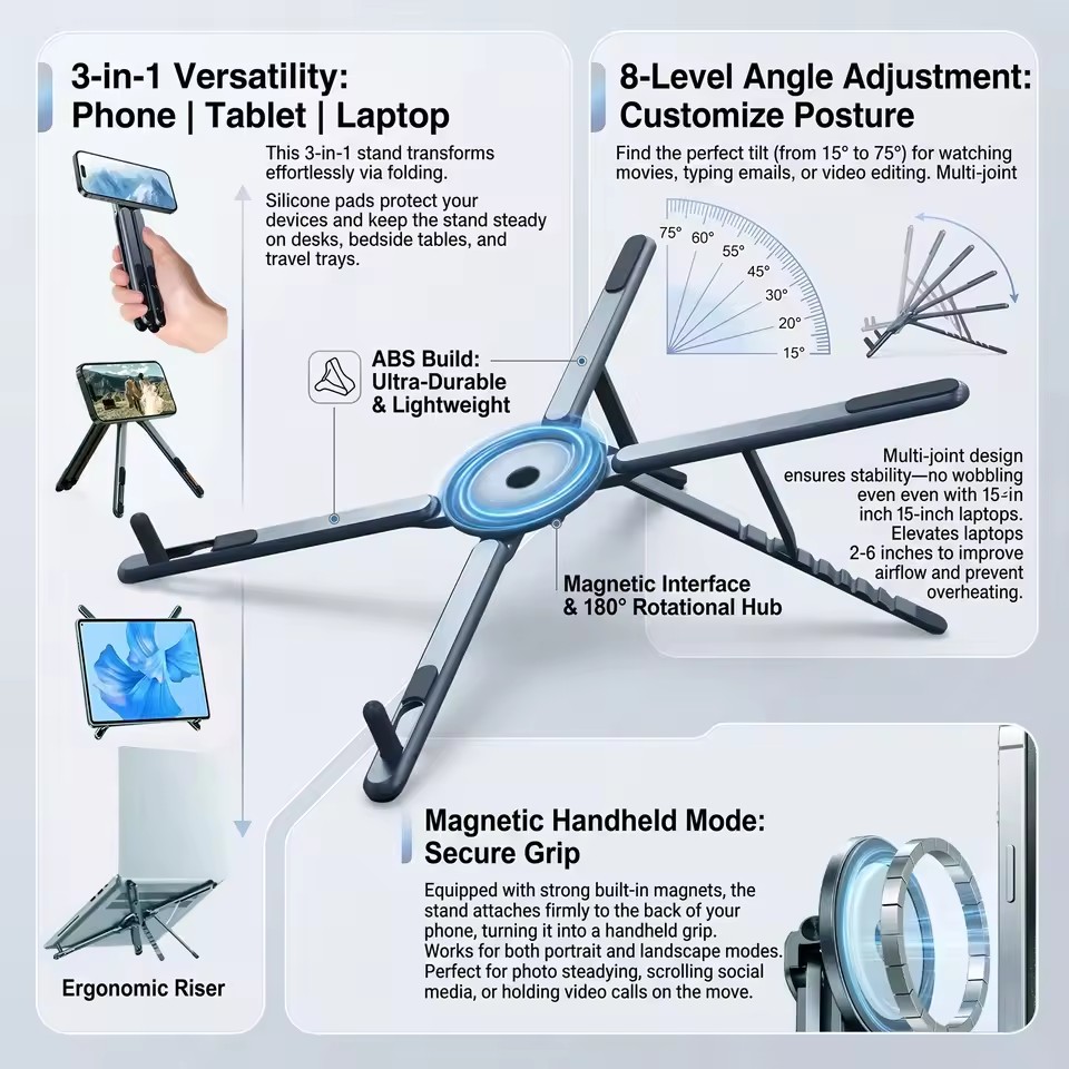 Tablet Holder Accessories - 휴대용 자석식 휴대폰 거치대 & 셀카봉