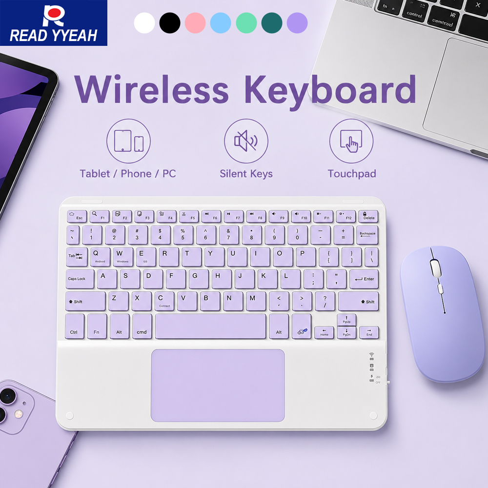 Tablet Accessories Keyboard - 터치패드가 있는 휴대용 충전식 블루투스 키보드