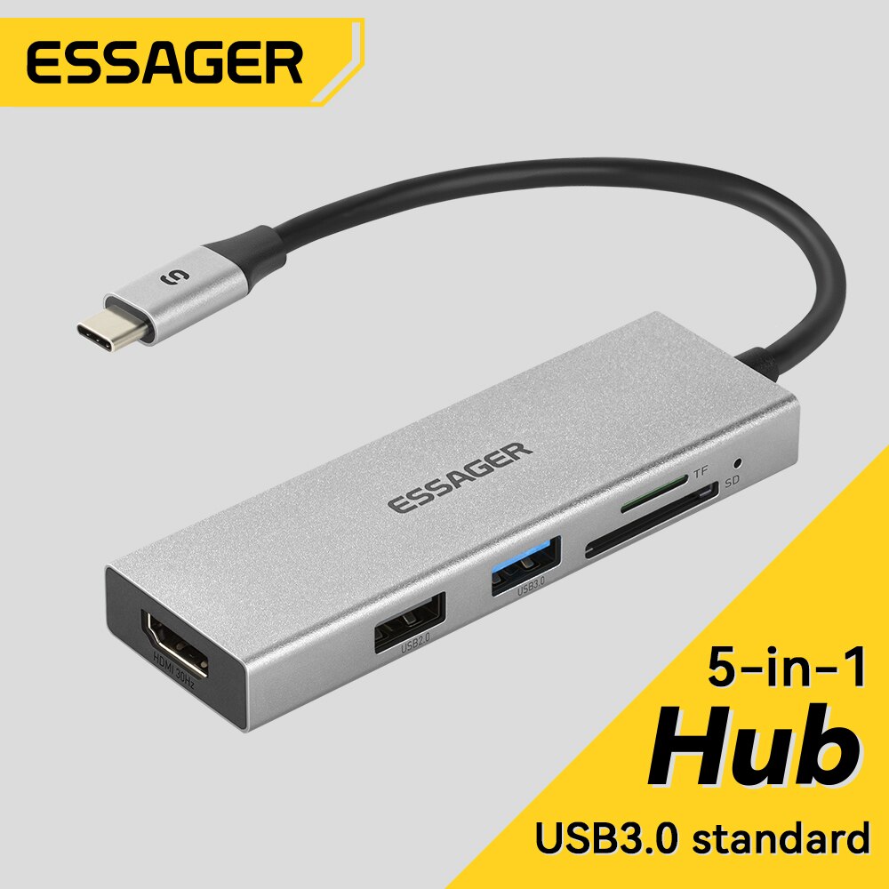 Usb Hub Type C - Essager 5 in 1 USB C
