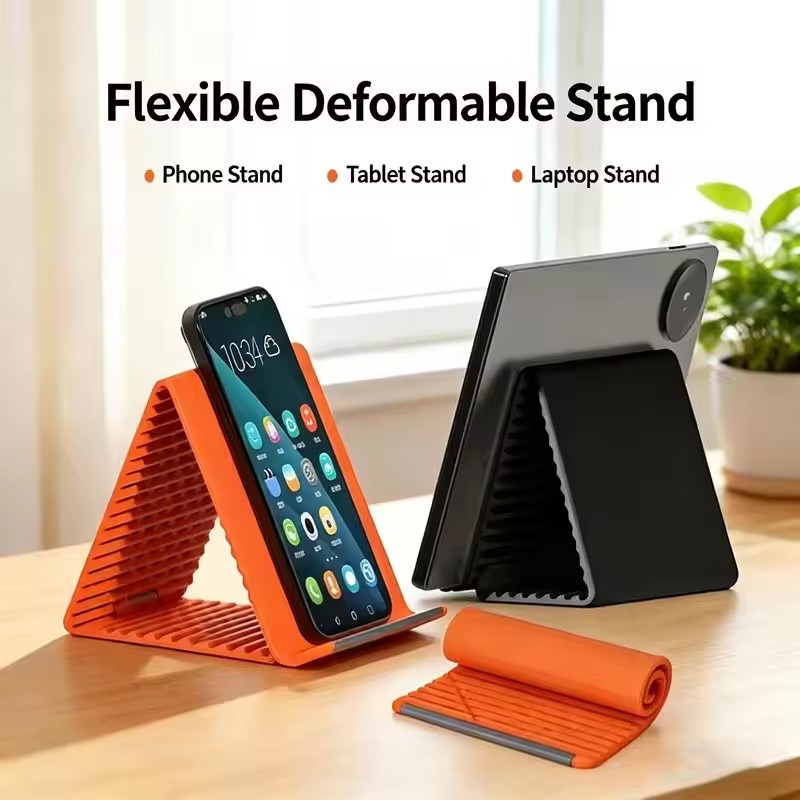 Tablet Holder Accessories - 휴대용 실리콘 폰/태블릿/노트북 거치대, 창의적인 접이식