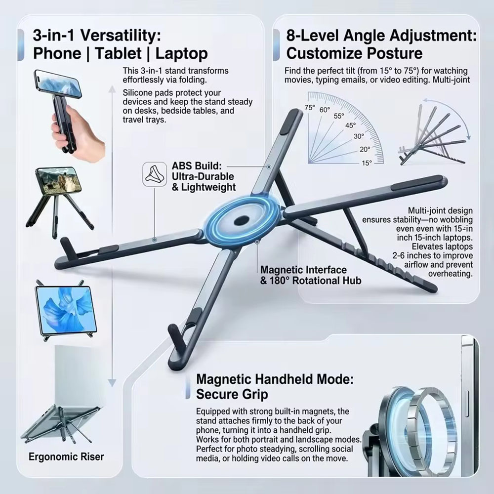 Tablet Holder Accessories - 휴대용 자석식 휴대폰 거치대 & 셀카봉