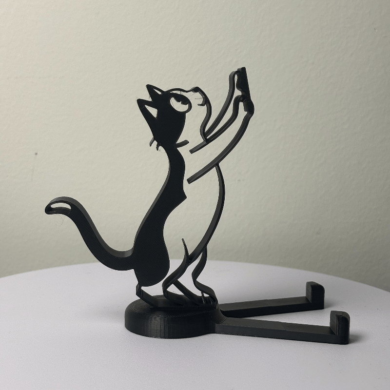 추상적인 속이 빈 라인 고양이 모양 휴대폰 거치대 미니 - Tablet Holder Accessories 리뷰 및 가격
