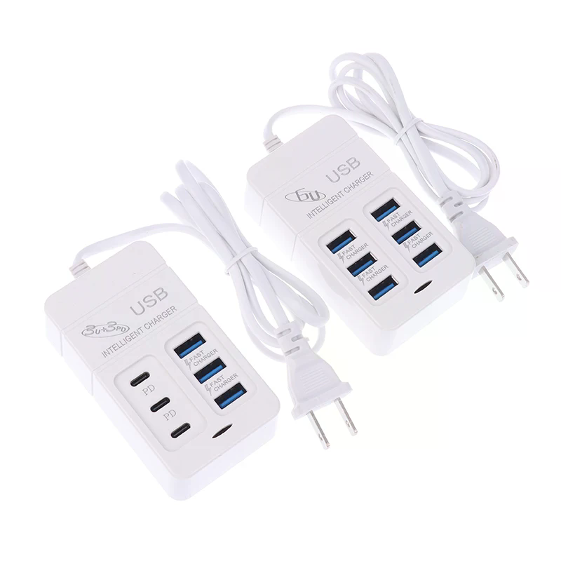 1개 미국 플러그 6포트 멀티포트 USB 충전기 35W - Usb Hub Type C 리뷰 및 가격