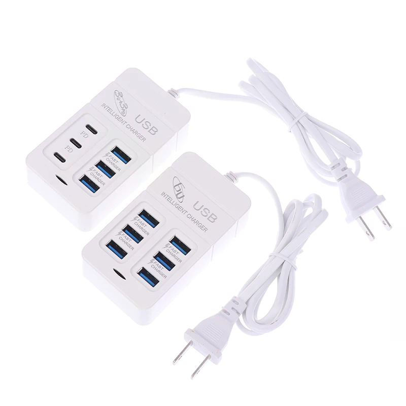 1개 미국 플러그 6포트 멀티포트 USB 충전기 35W - Usb Hub Type C 리뷰 및 가격