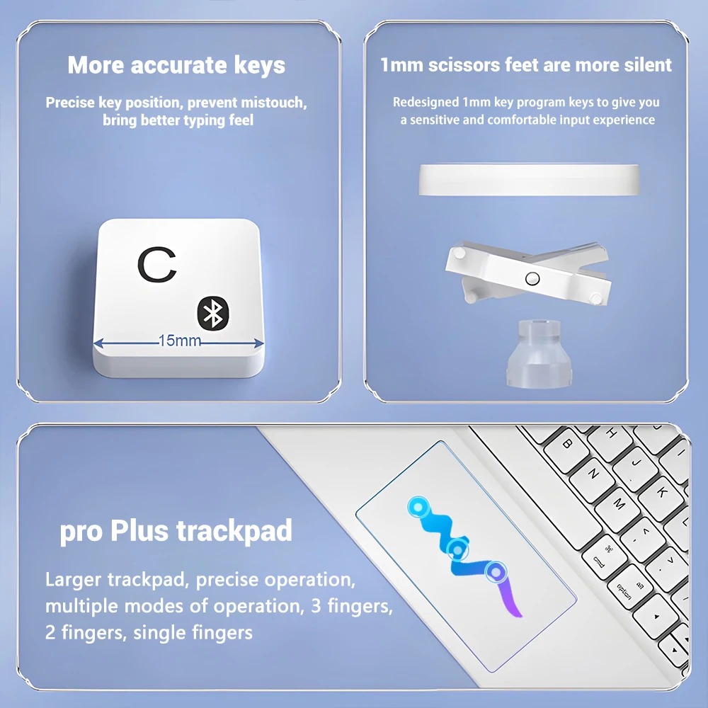 터치패드가 있는 휴대용 충전식 블루투스 키보드 낮은 대 - Tablet Accessories Keyboard 리뷰 및 가격