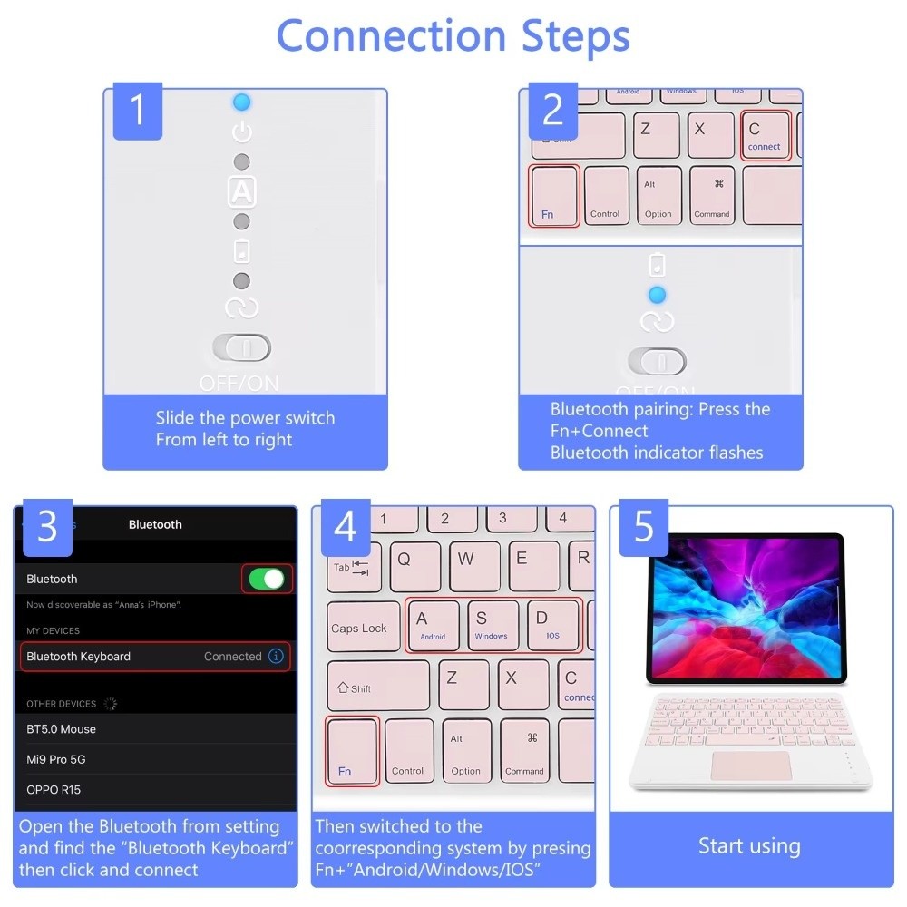 태블릿 액세서리 터치 키보드 무선 블루투스 키보드 범용 - Tablet Accessories Keyboard 리뷰 및 가격