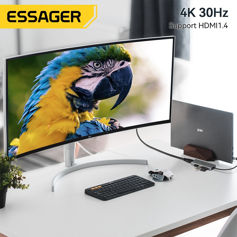 Essager 5 in 1 USB C 허브 HDMI-4 - Usb Hub Type C 리뷰 및 가격