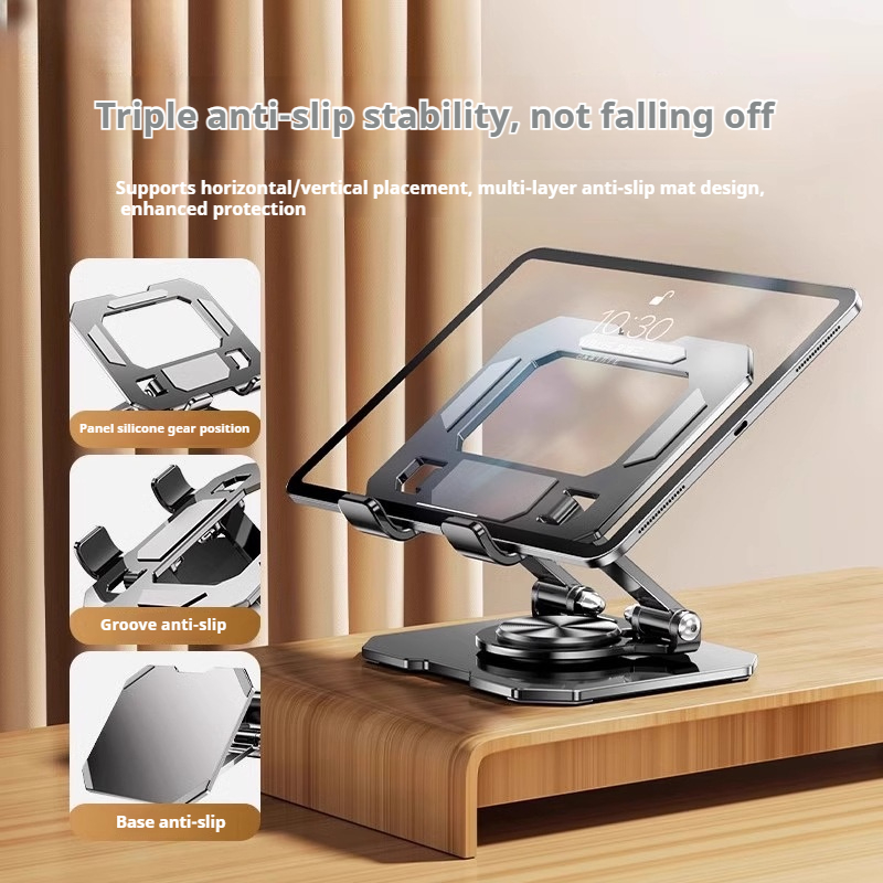 360 °   회전식 금속 태블릿 스탠드 접이식 조절  - Huawei Tablet Accessories 리뷰 및 가격