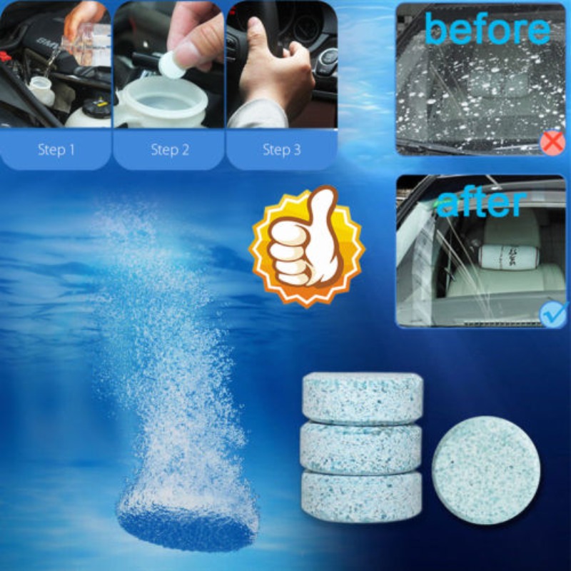 300/10PCs 솔리드 자동차 앞 유리 클리너 발포성 - Tablet Car Accessories 리뷰 및 가격