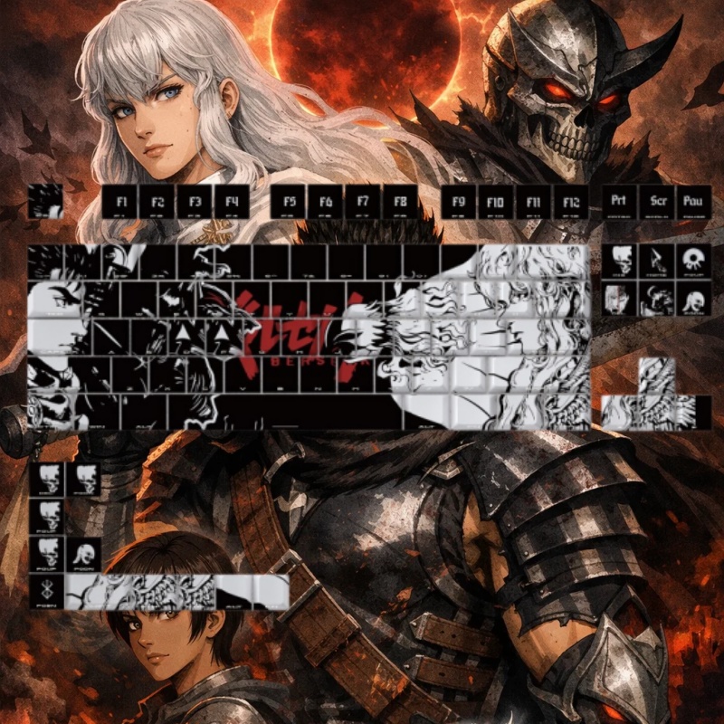 BERSERK 테마 애니메이션 키캡 98 키 기계식 키 - Tablet Accessories Keyboard 리뷰 및 가격
