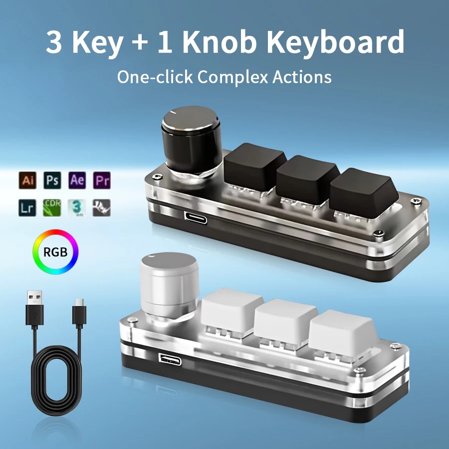미니 매크로 기계식 키보드 3키 1노브 USB RGB  - Tablet Accessories Keyboard 리뷰 및 가격