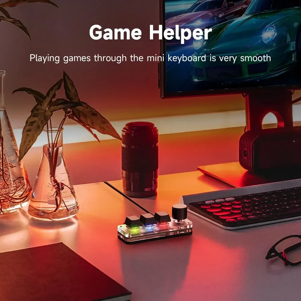 미니 매크로 기계식 키보드 3키 1노브 USB RGB  - Tablet Accessories Keyboard 리뷰 및 가격